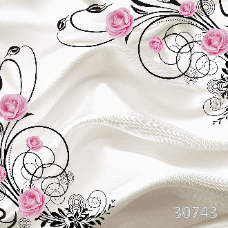 Розы и ветки на шелке