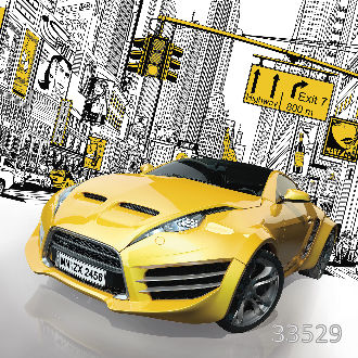 Жёлтый спорткар