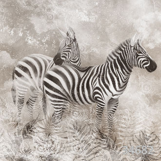 Зебры в листьях