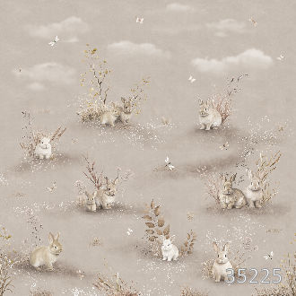 Кролики на летней лужайке