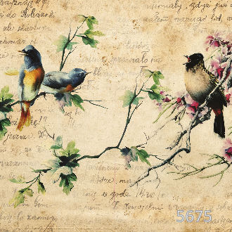 Винтажное письмо с птичками